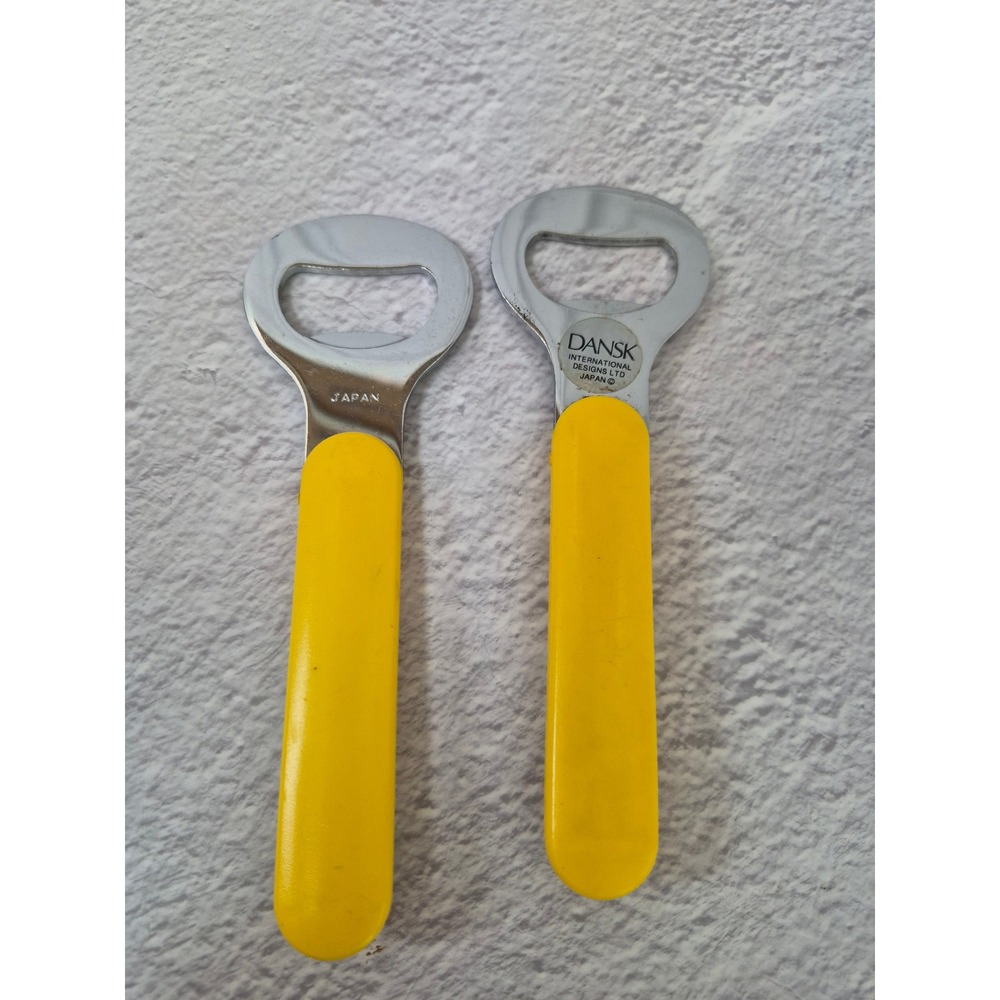 Dansk International Designs Yellow Bottle Opener Set of 2 Stainless Japan MCM